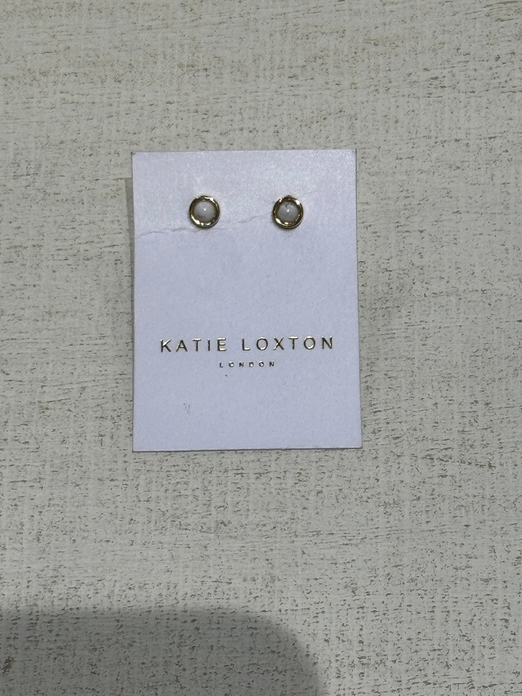 White and Gold Stud Earrings