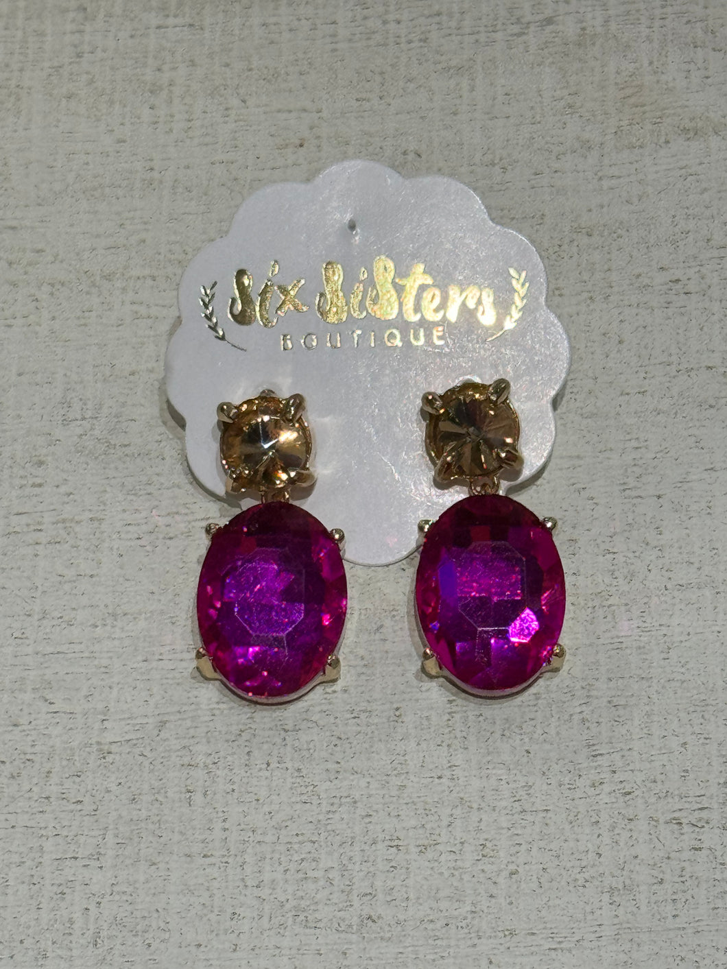 Pink Drop Crystal Earrings