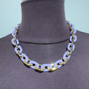 Light Purple and Gold Link Necklace
