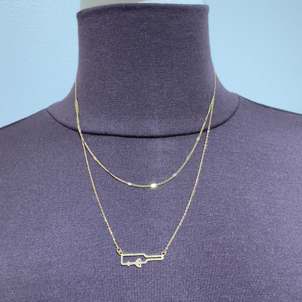 Gold Layered Wine Necklace