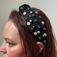 Load image into Gallery viewer, Baseball Themed Knotted Headband