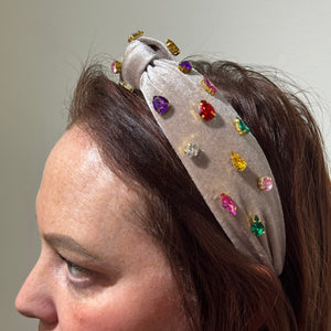 Velvet Knotted Crystal Headbands