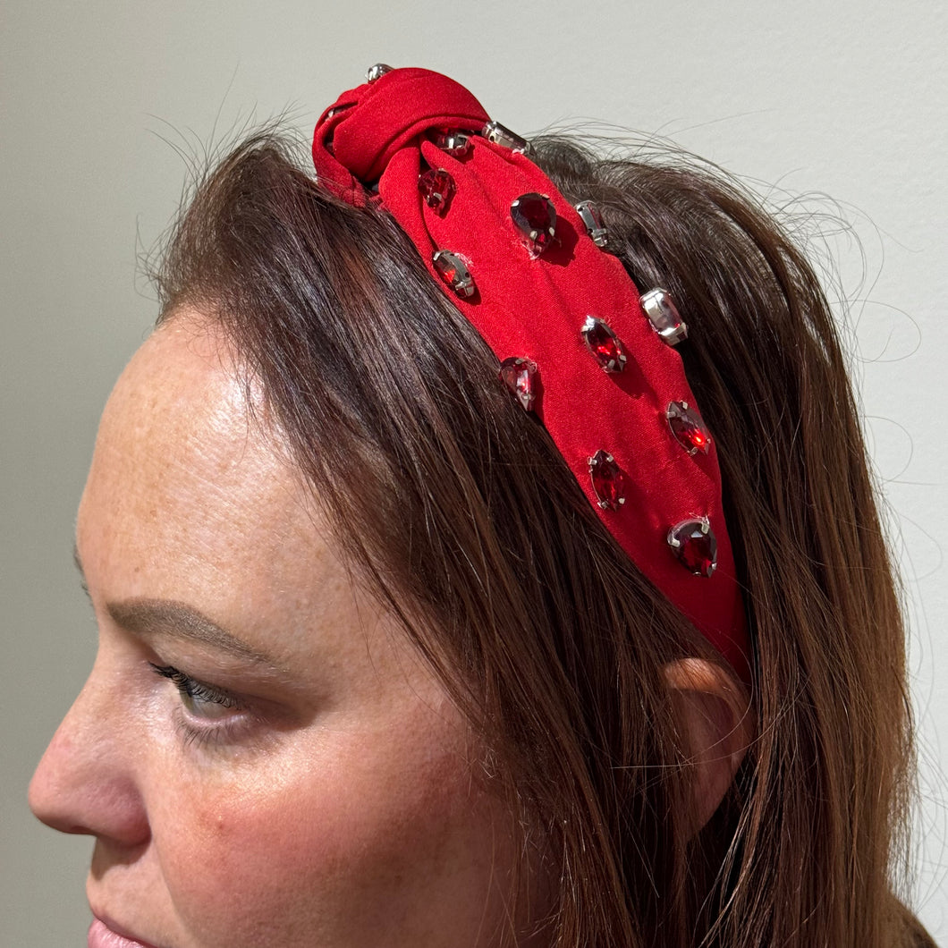 Red Crystal Knotted Headband