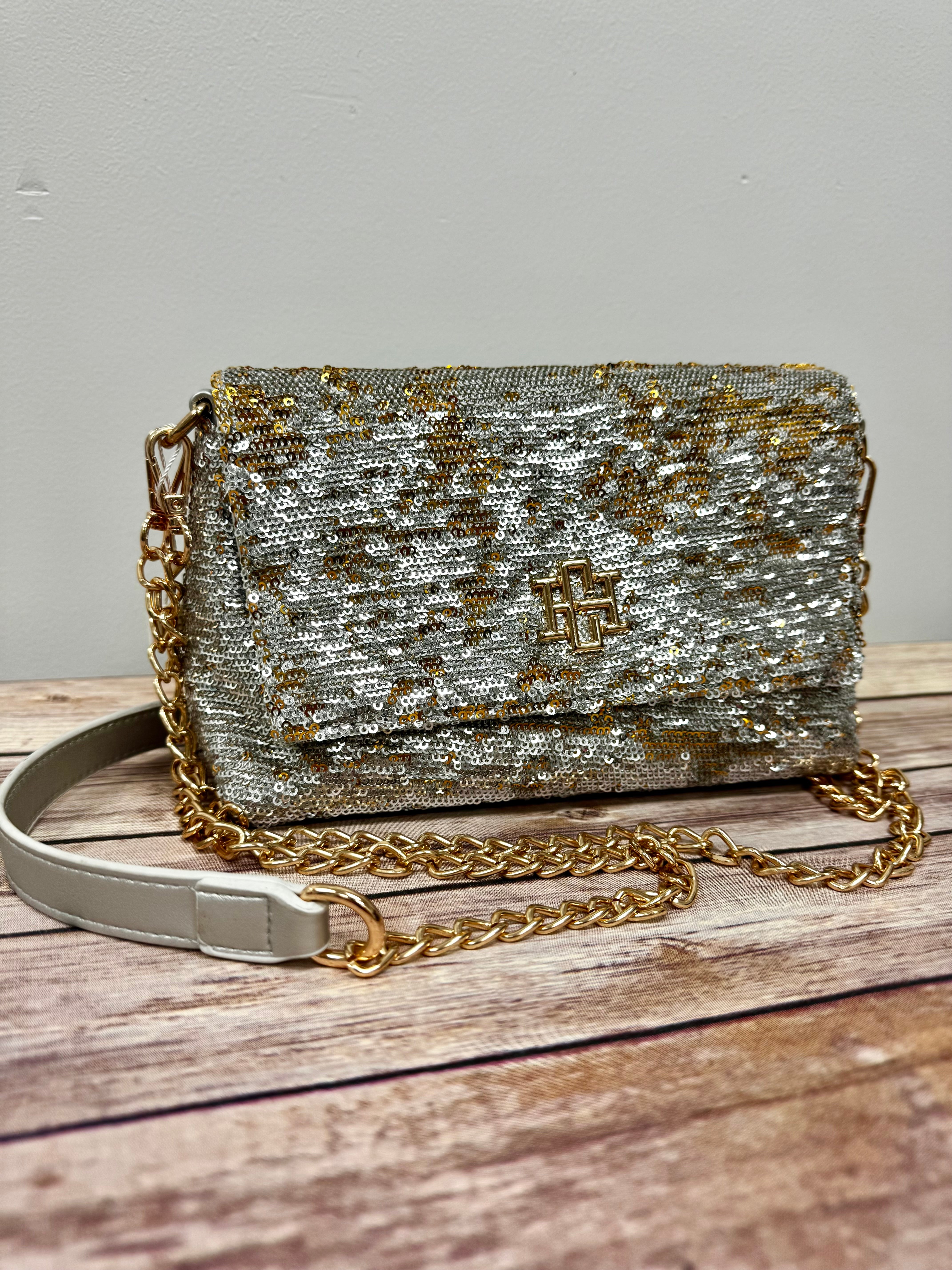 Two Toned Sequin Crossbody Bag