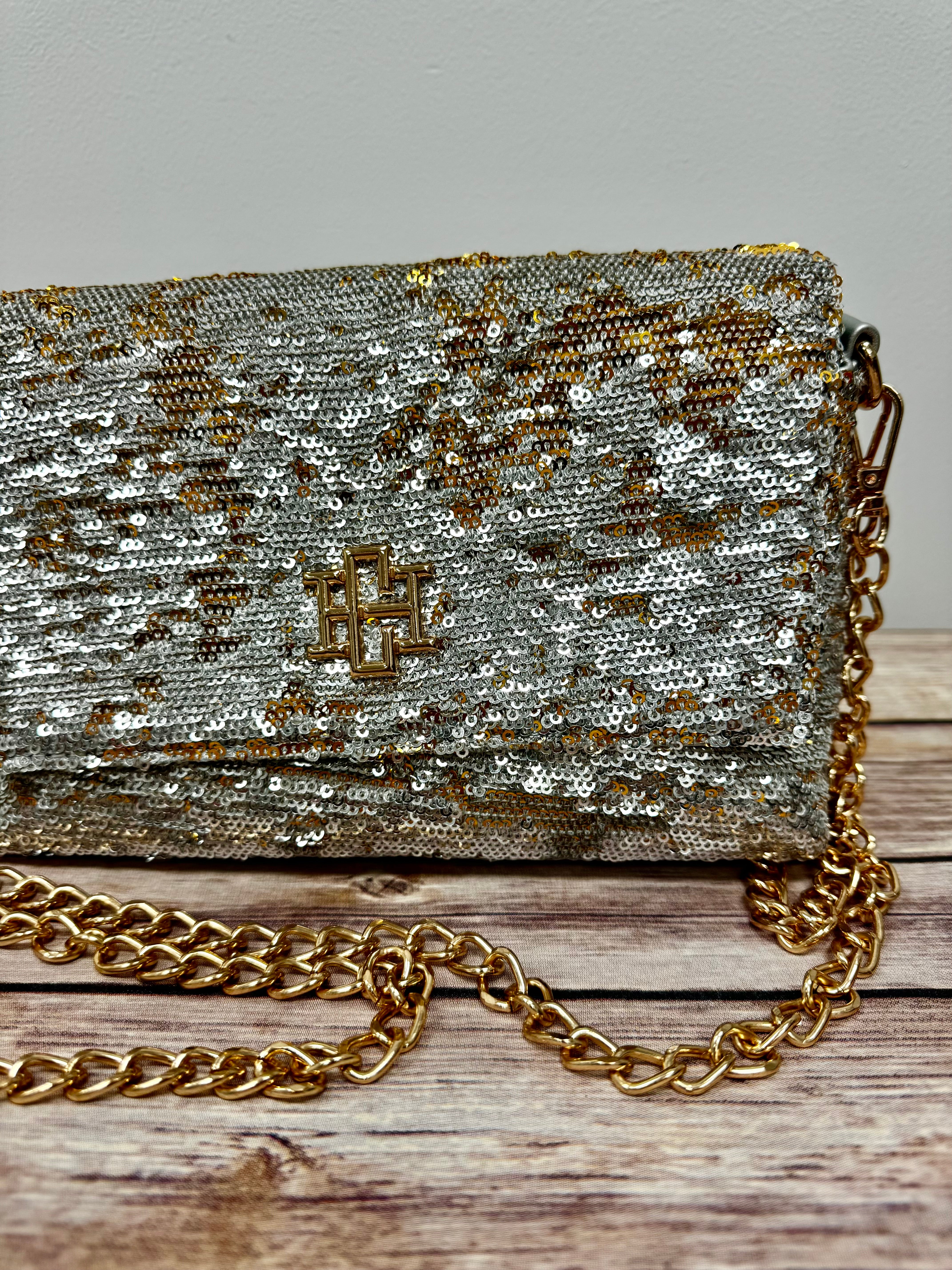 Two Toned Sequin Crossbody Bag