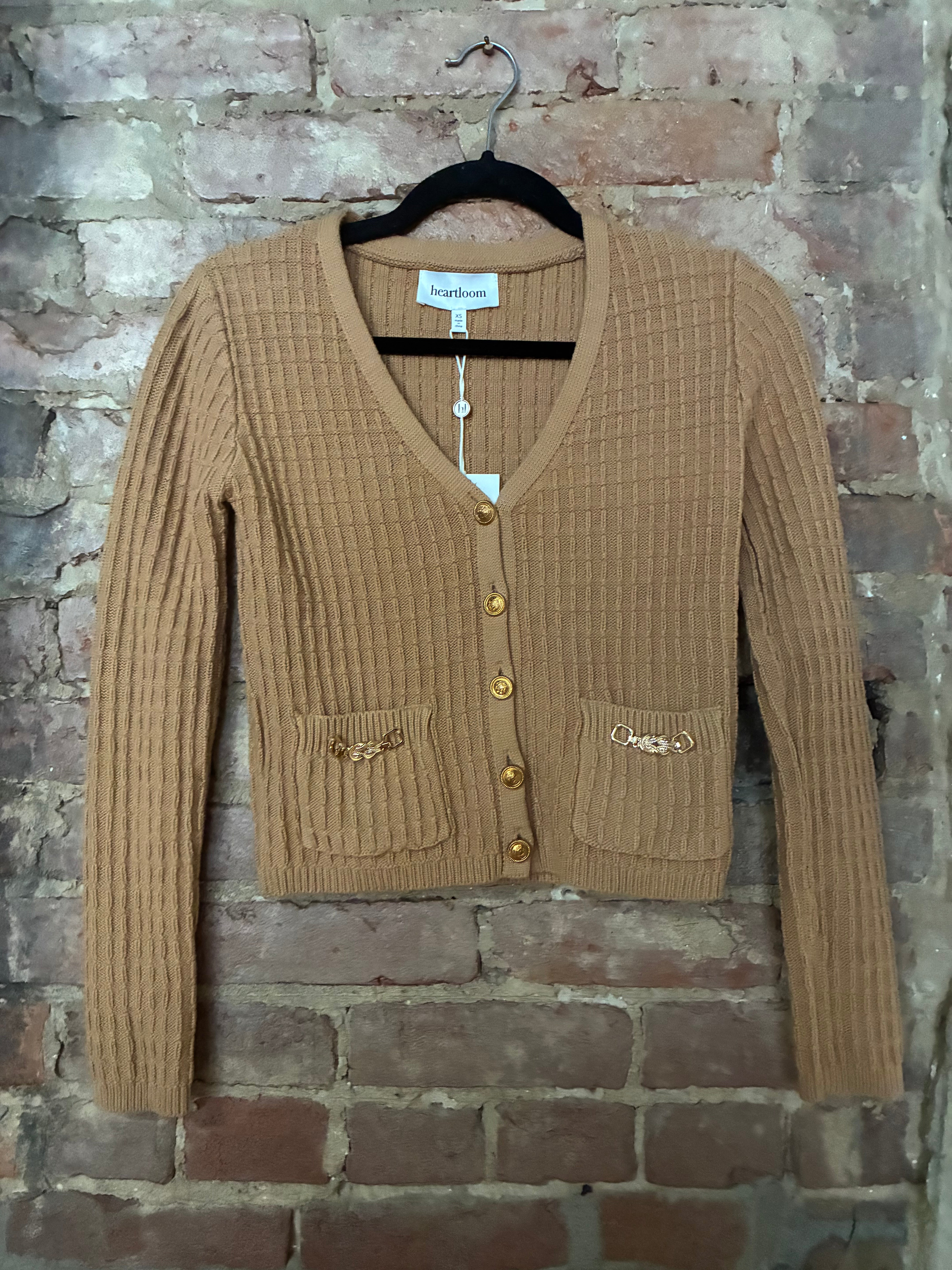 Heartloom Camel Lisa Cardigan XS