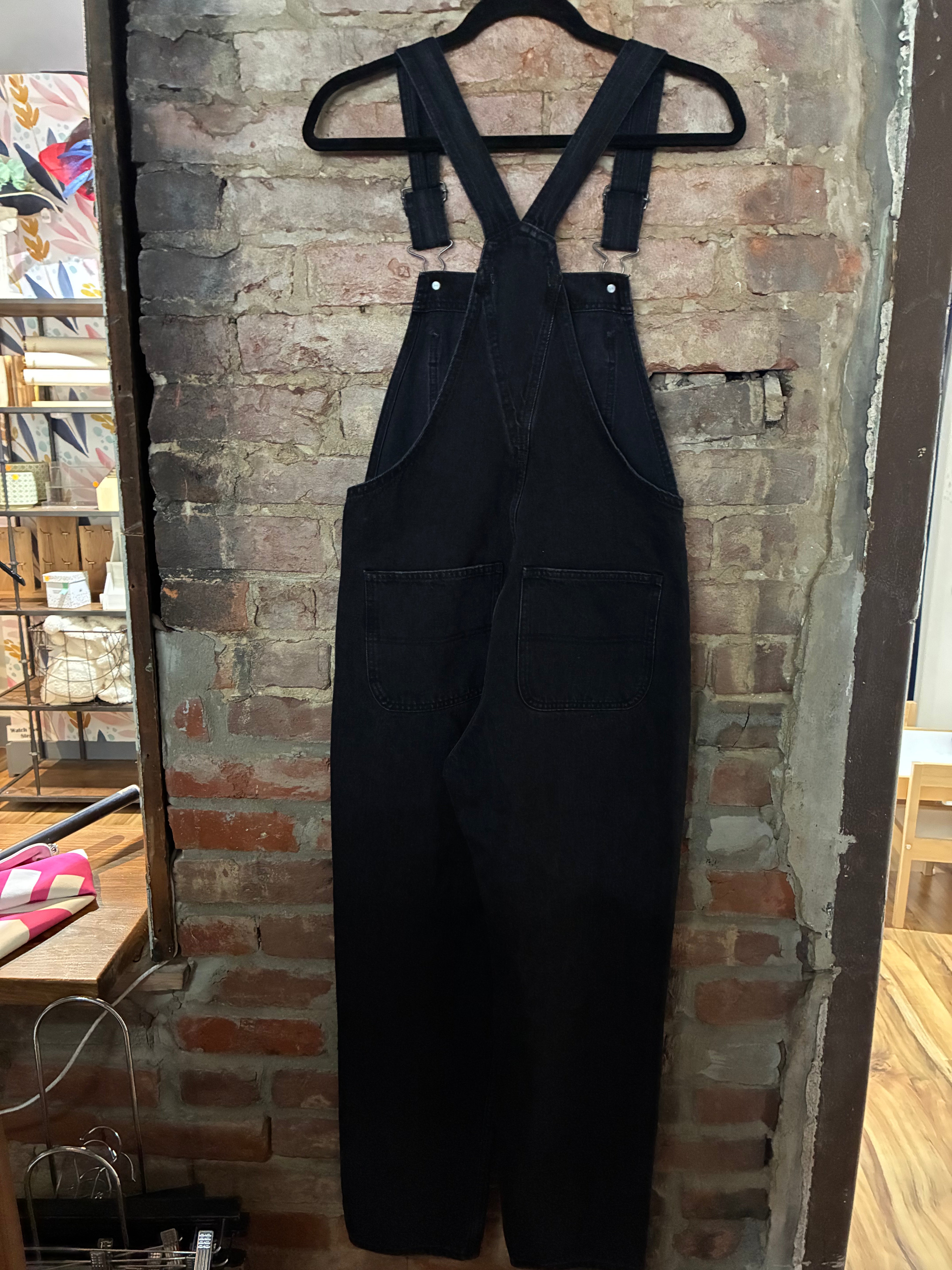 A&F Black High Rise Overalls S