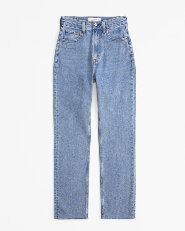 A&F Ankle Straight High Rise 26/2 Raw Hem