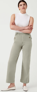 SPANX STRETCH TWILL CROPPED WIDE LEG PANT