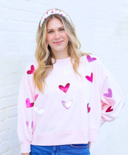 Load image into Gallery viewer, Millie Sweatshirt | Pink Sequin Hearts