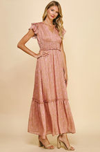 Load image into Gallery viewer, Pleated Print Satin Maxi Dress