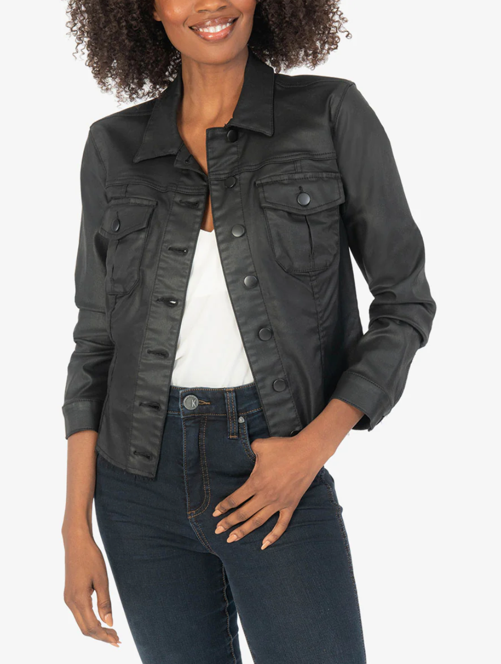 Kara Coated Leather Jacket