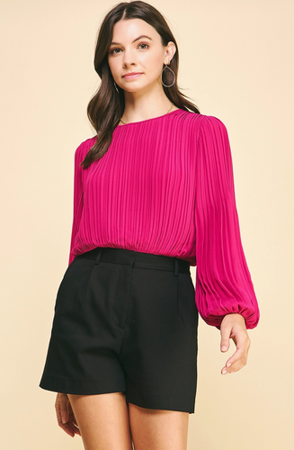 Paige Pleated Woven Top