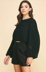 Paige Pleated Woven Top