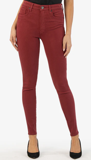 Mia High Rise Fab Ab Slim Fit Skinny (Bordeaux)