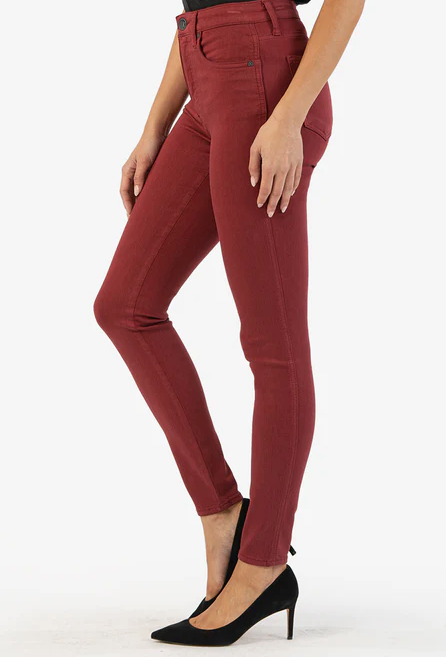 Mia High Rise Fab Ab Slim Fit Skinny (Bordeaux)