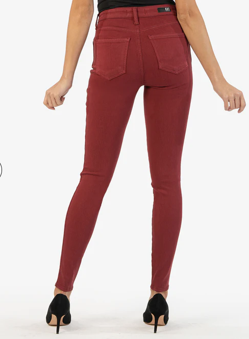 Mia High Rise Fab Ab Slim Fit Skinny (Bordeaux)