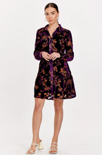 Load image into Gallery viewer, KATIE BUTTON FRONT DRESS IMPERIAL PURPLE FLOWER