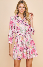 Load image into Gallery viewer, February Floral Print Buttondown Mini Dress