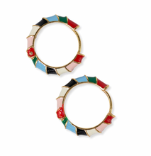 Load image into Gallery viewer, Pippa Twisted Colorblock Enamel Hoop Earrings
