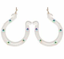 Load image into Gallery viewer, Glitter Horseshoe Earrings