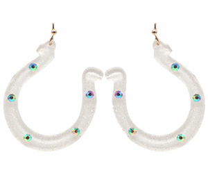 Glitter Horseshoe Earrings