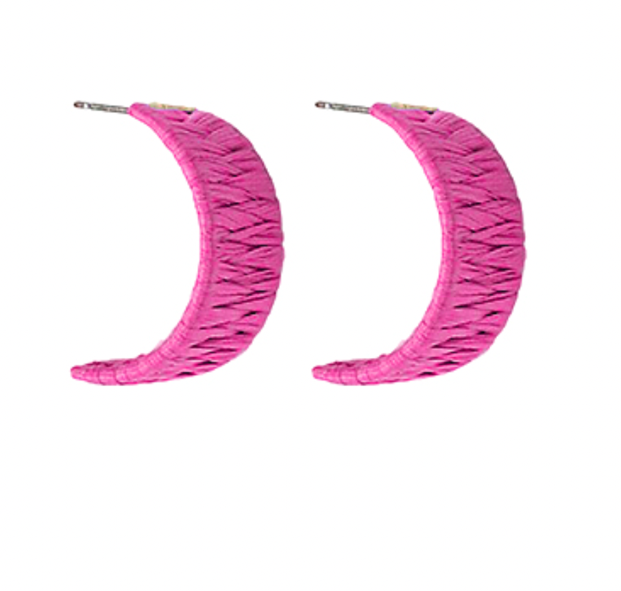 Half Circle Raffia Hoops