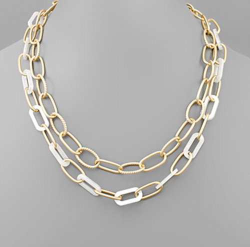 2 Layer Oval Chain Necklace