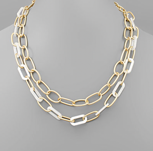2 Layer Oval Chain Necklace
