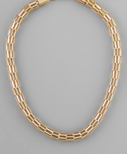 Cylinder Metal Chain Necklace