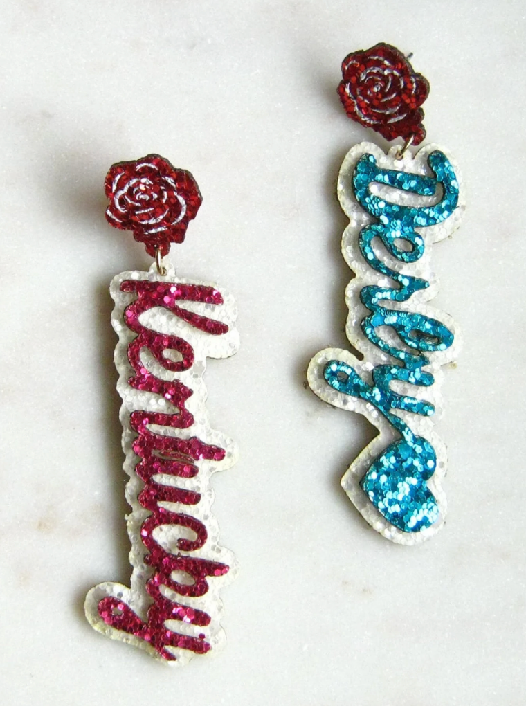 Kentucky Derby Glitter Earrings