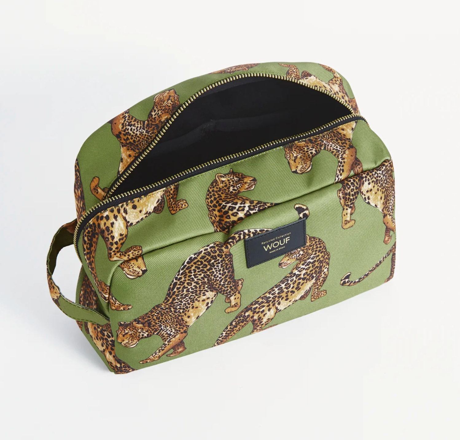 Olive Leopard Large Toiletry Bag