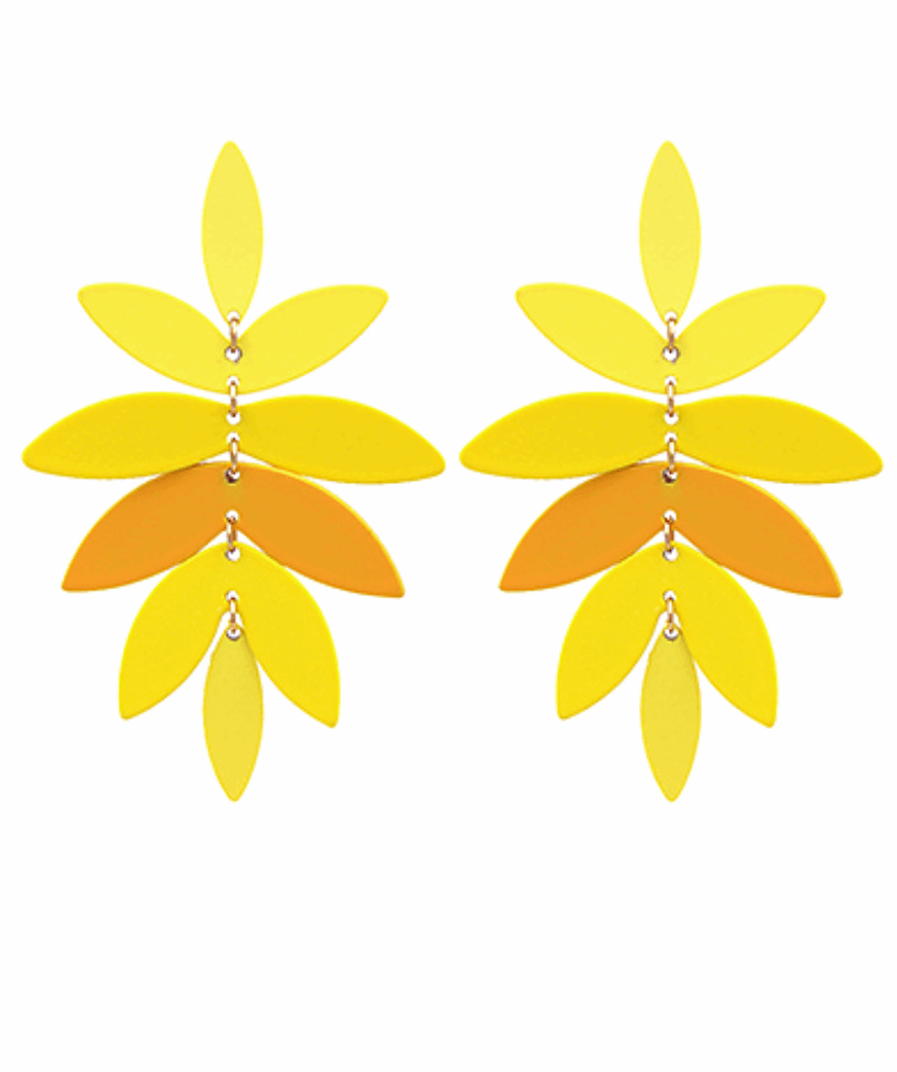 Color Coated Leaf Earrings