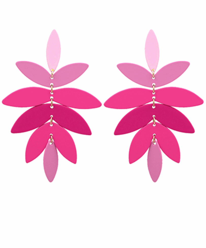 Color Coated Leaf Earrings