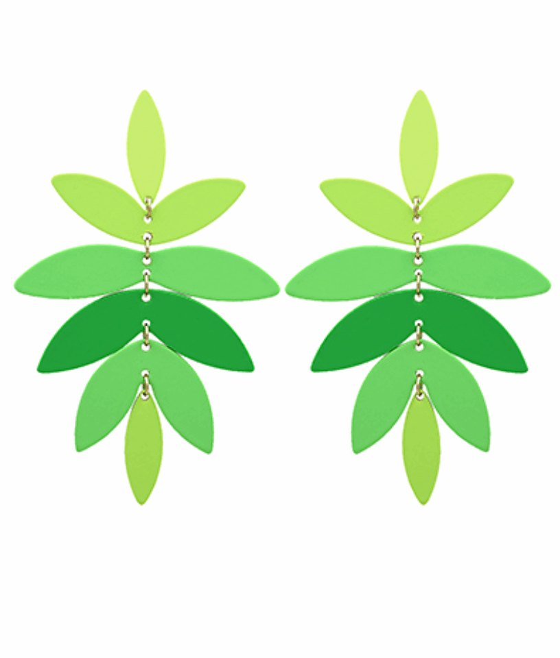 Color Coated Leaf Earrings