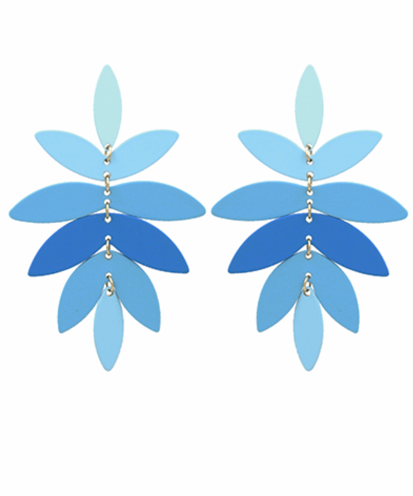 Color Coated Leaf Earrings