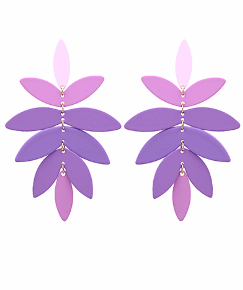 Color Coated Leaf Earrings