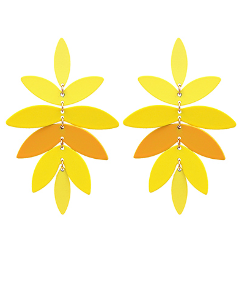 Color Coated Leaf Earrings