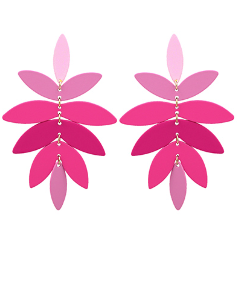 Color Coated Leaf Earrings