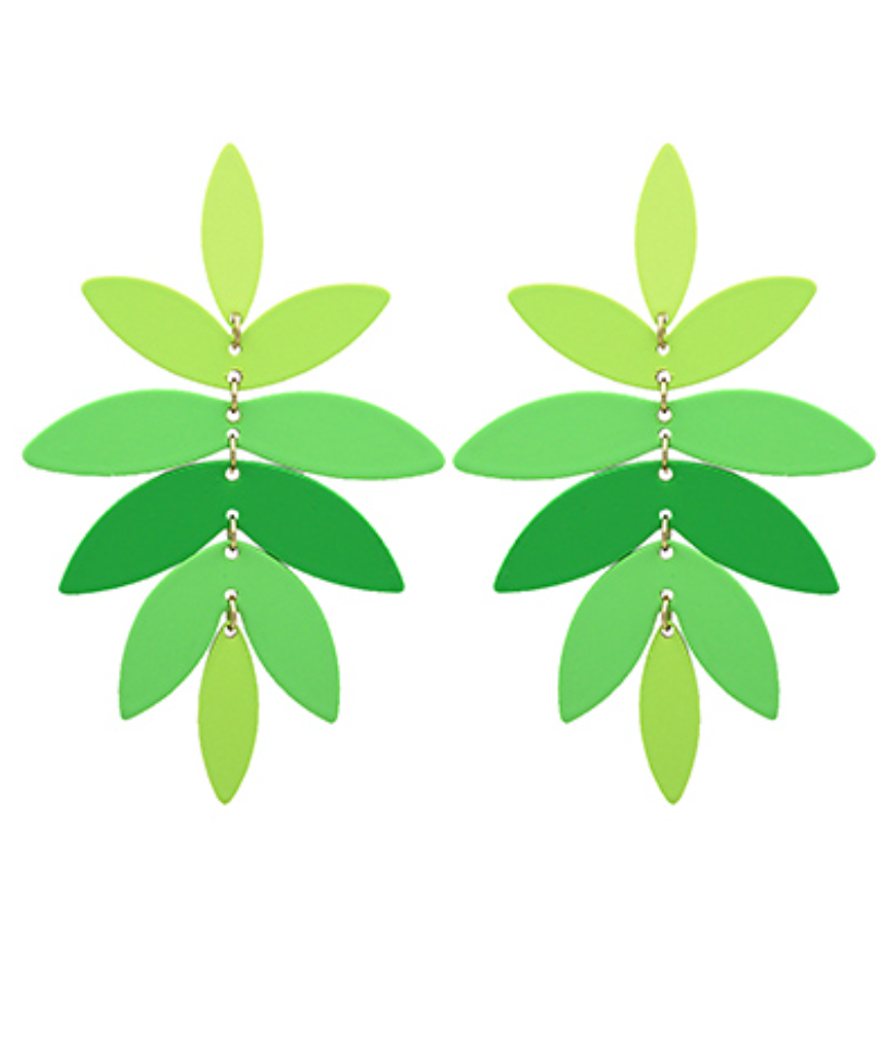 Color Coated Leaf Earrings