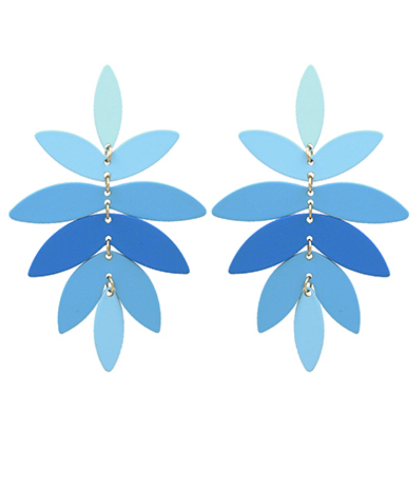 Color Coated Leaf Earrings