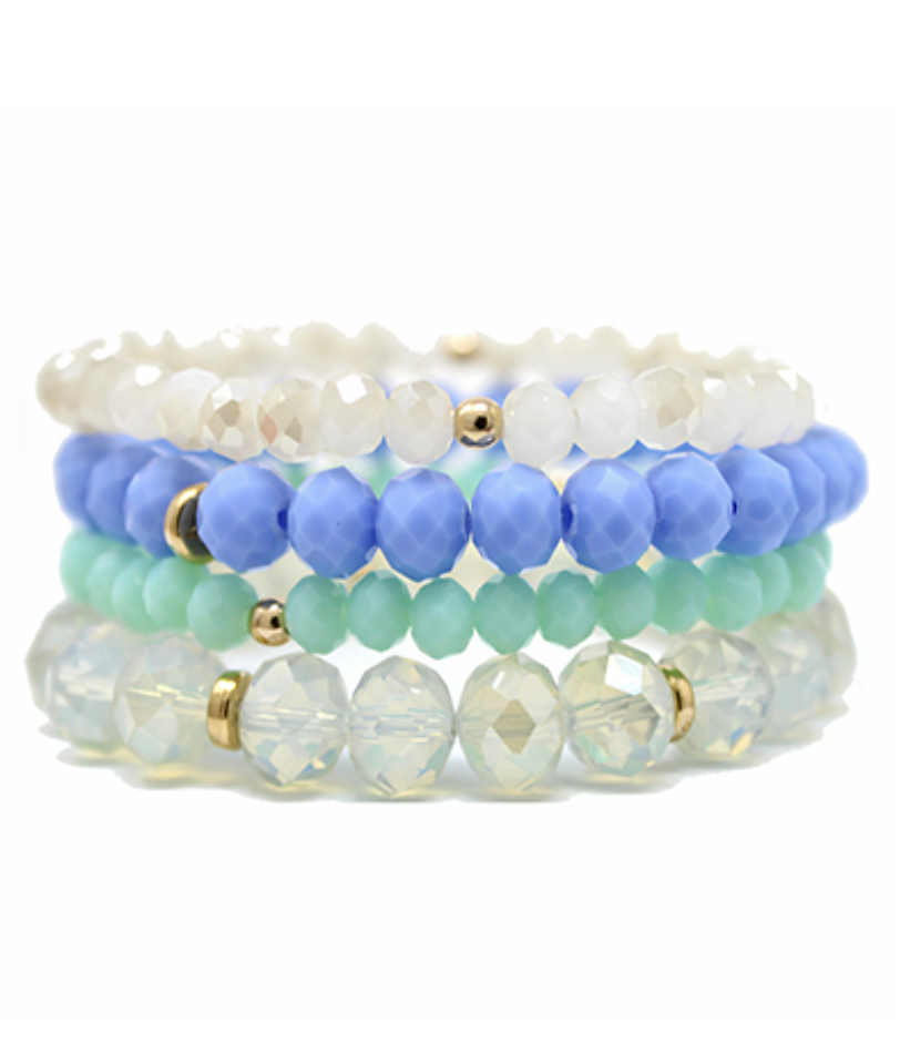Four Row Beads Glass Bracelet