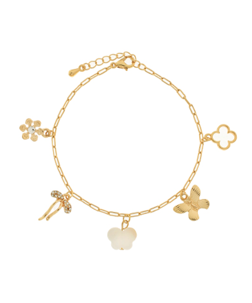 Butterfly & Multi Charm Bracelet