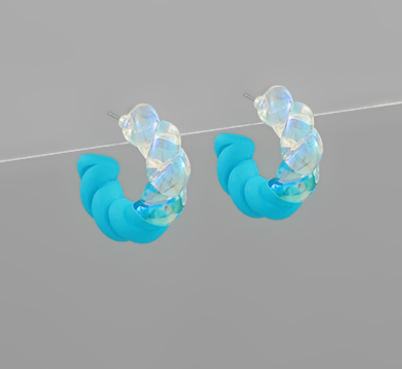 Twisted Two Tone Hoop Earrings