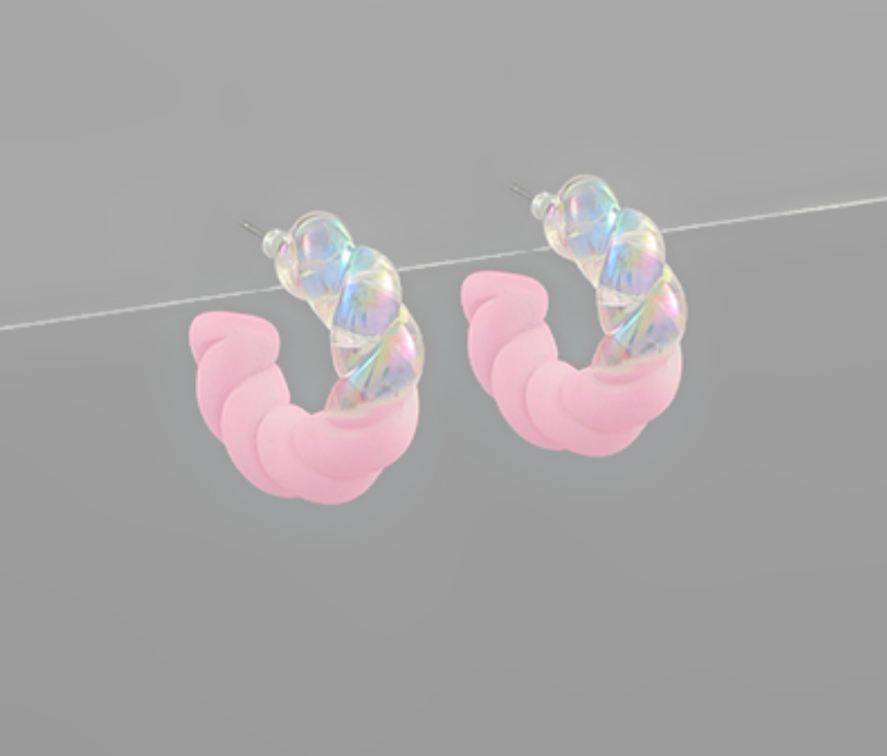 Twisted Two Tone Hoop Earrings