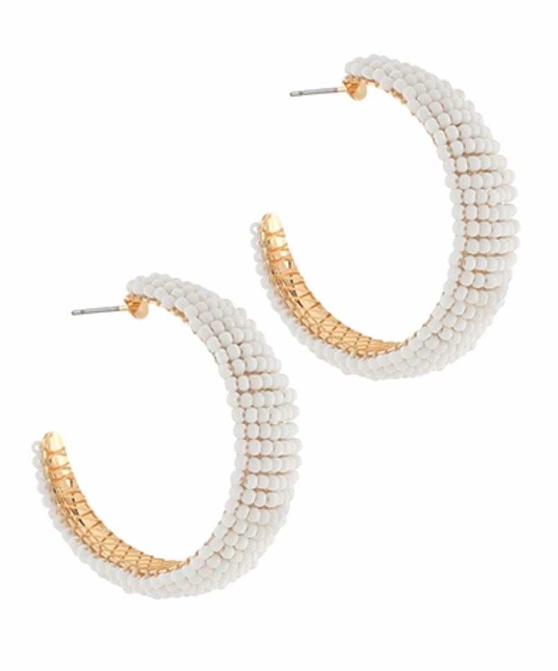 Seedbead Hoop Earrings