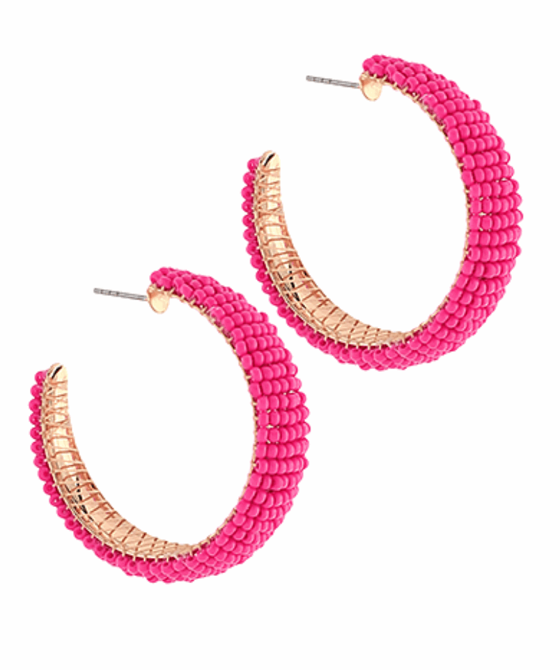 Seedbead Hoop Earrings