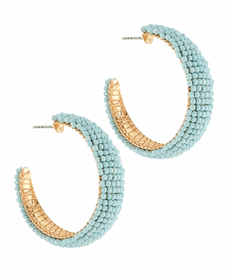 Seedbead Hoop Earrings