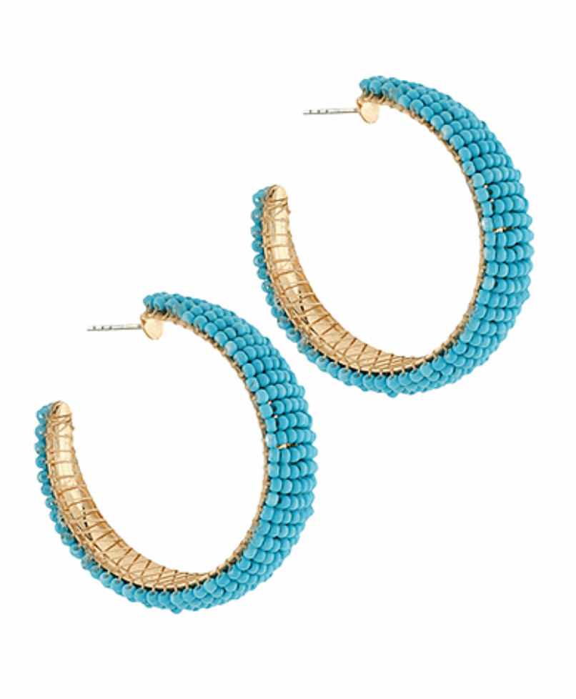 Seedbead Hoop Earrings
