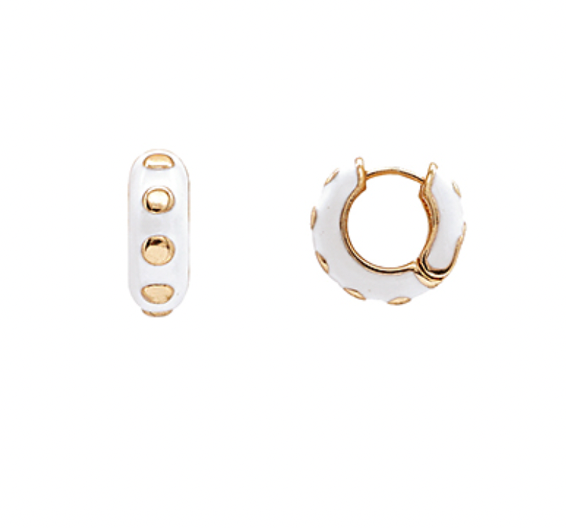Dot Huggie Hoop Earrings